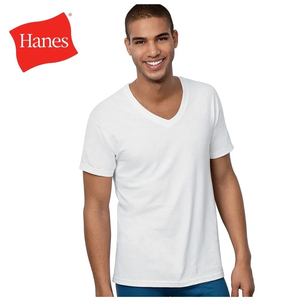 6Pk Hanes V-Neck T-Shirt - Gallery 6