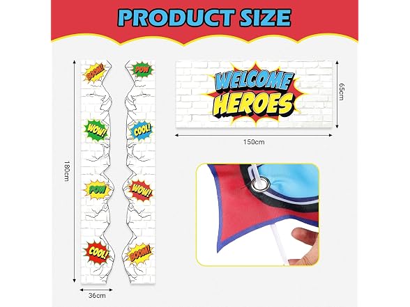 Bafei 80pcs Hero Theme Party Decor Kit