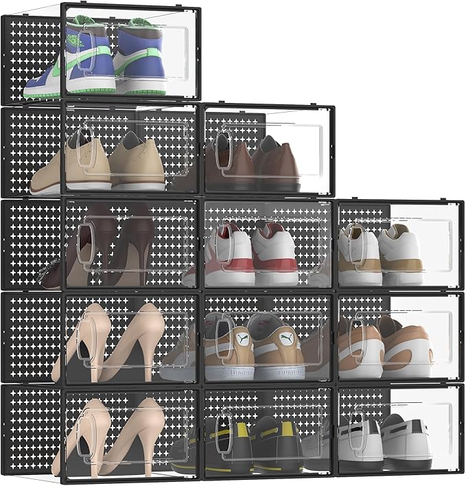 12-Pack Stackable Shoe Storage Boxes - Gallery 6