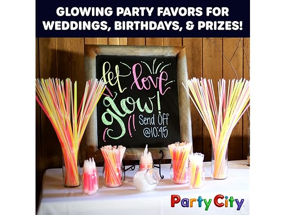 Party City 300 Neon Glow Sticks (Bulk)
