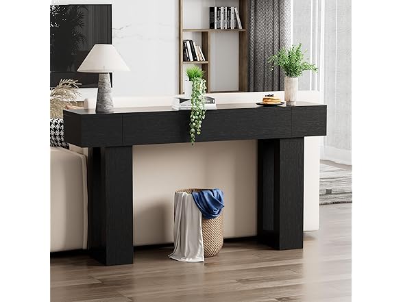 Black 63 Inch Long Console Table
