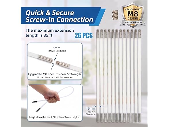 AOGYikang 35ft Dryer Vent Cleaning Kit