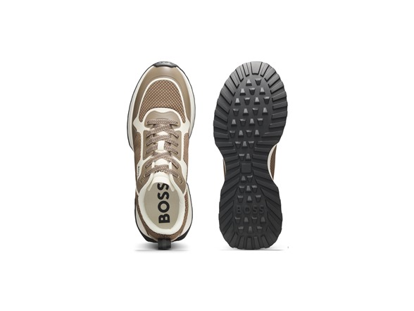 BOSS, Big Logo Mesh Mix Lace Up Sneaker