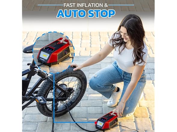 Bullseye 12V DC Car Tire Inflator Portable Air Compressor
