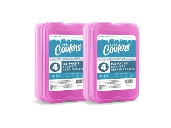 Cool Coolers Ice Packs 8pk Purple