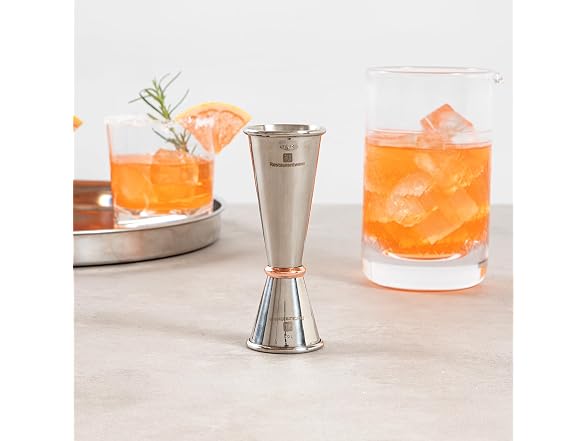 Restaurantware 1 oz Copper Stainless Steel Jigger, 2 Pack