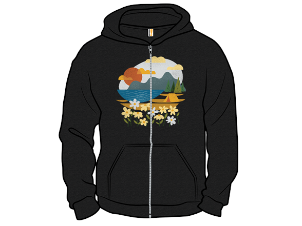 Sunset at a campsite