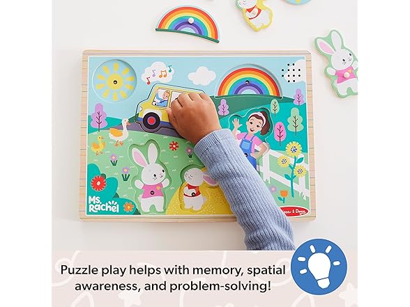 Melissa & Doug Ms. Rachel Wooden Song Peg Puzzle
