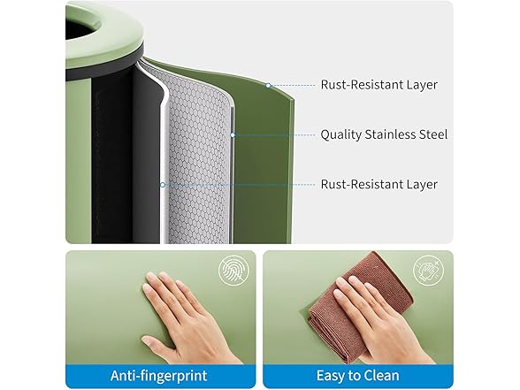 OUTLANE 10.6 Gal/40L Round Kitchen Trash Can