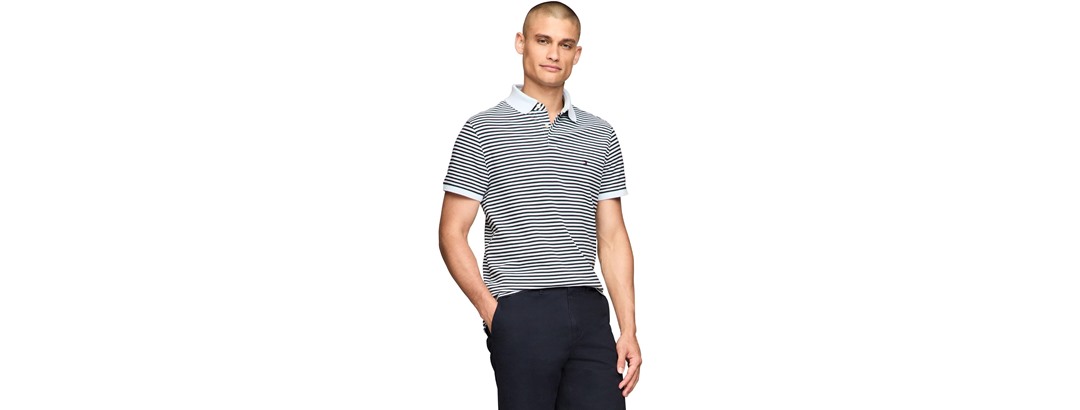 Tommy Hilfiger Men (S) Slim Short Polo Breezy Blue