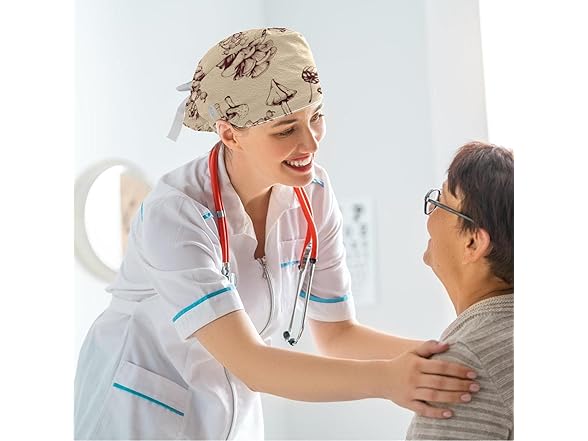 Generic Mushroom Scrub Caps Surgical Women