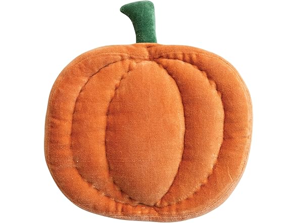 Pumpkin Shaped Pillow w/ Rope Embroidery