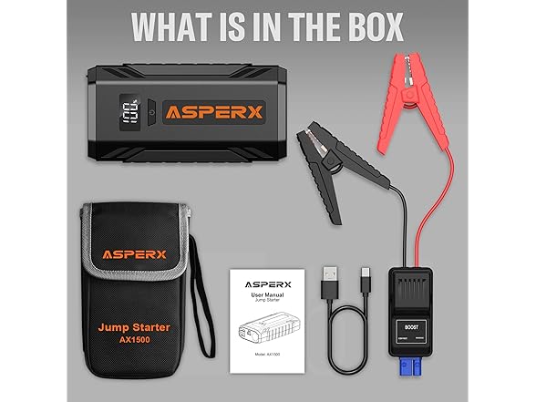 ASPERX Car Jump Starter, 2000A