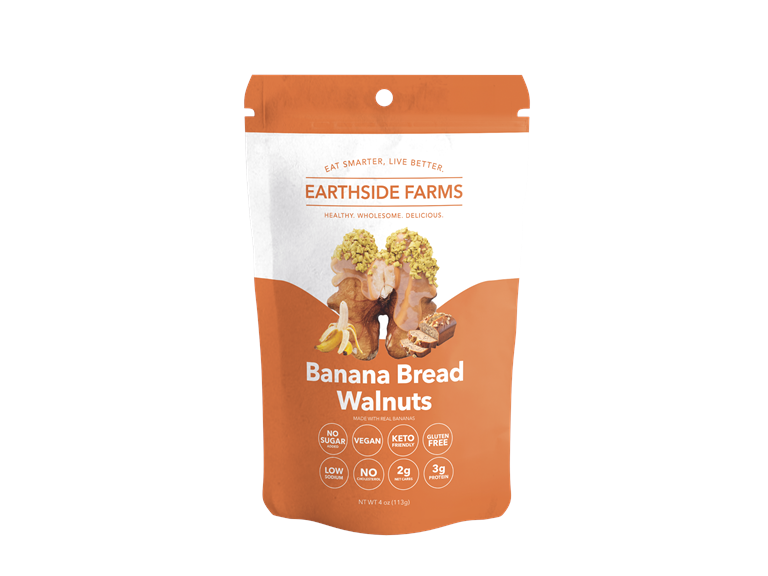 (10pk) Earthside Farms Banana Bread Walnuts 4oz Bags