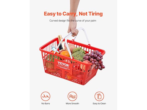 Shopping Baskets, 12-Pack, Red, Sturdy