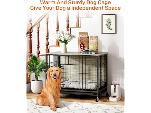 GAOMON 38.6" Double-Doors Dog Kennel