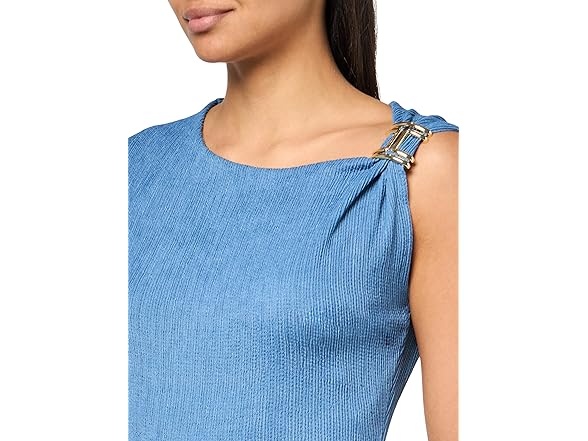 HALSTON H Womens Sleeveless Boat Neck Dress