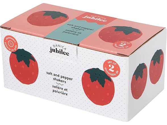 Jubilee Berry Sweet Salt and Pepper Stoneware Shakers 2 x 2 x 2.5in