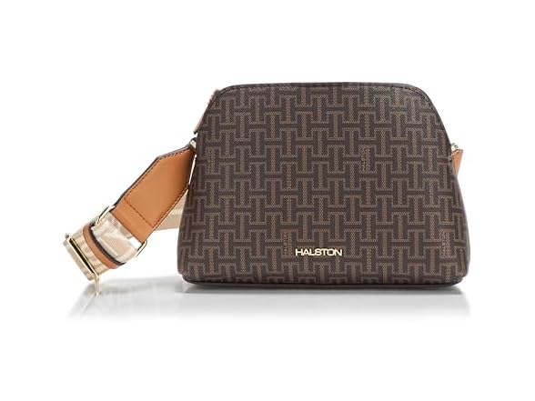 HALSTON Quincy Signature Logo Top Zip