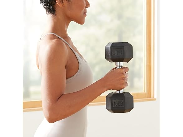 Amazon Basics Rubber Hex Dumbbell Hand Weight