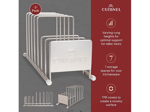 Cuisinel Lid and Dish Organizer Rack 2-Pack