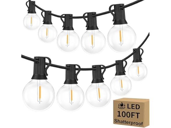 Bosceos Outdoor G40 LED Globe String Light