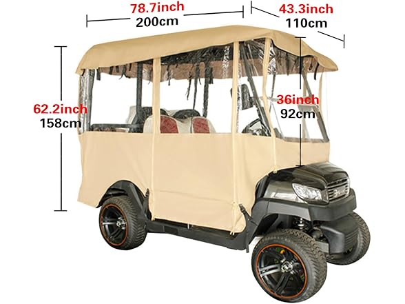 Golf Cart Enclosure, with 4-Sided Fairway