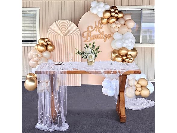 YOUMEHOME 60x120 Inch Pearl Table Cloth, 4PK