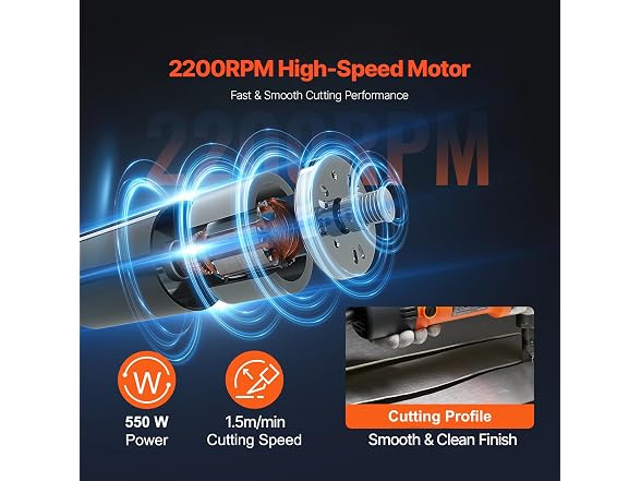 Sheet Metal Nibbler, 550W Powerful 2200 RPM High