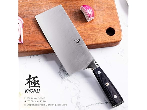 KYOKU 7" High Carbon Steel Cleaver Knife