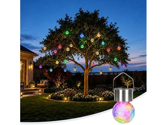 GIGALUMI Solar Hanging Lights, 24 Pc
