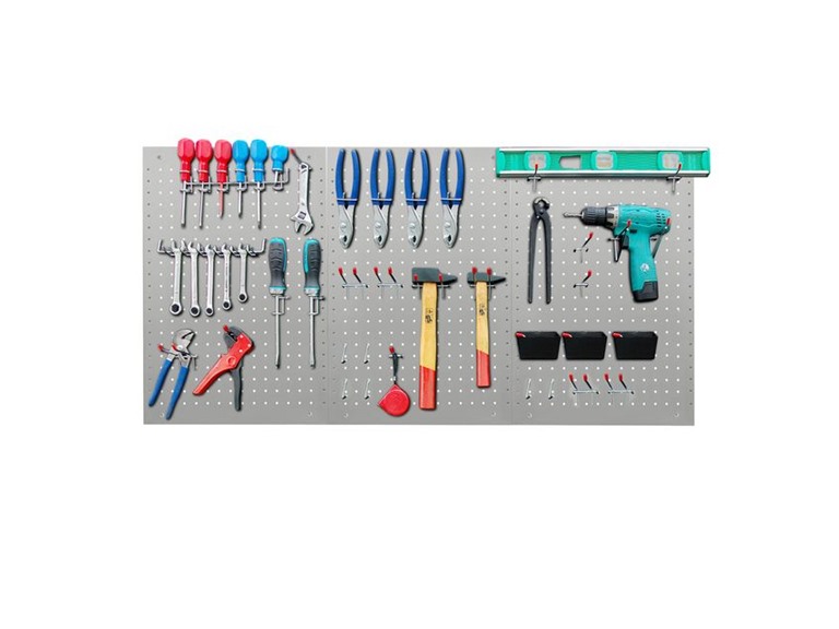LUGO PG62 GRY LUGO 62 PC Pegboard Wall Organizer Kit, 2