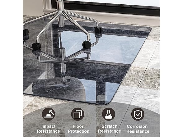 46"x 55" Tempered Glass Chair Mat