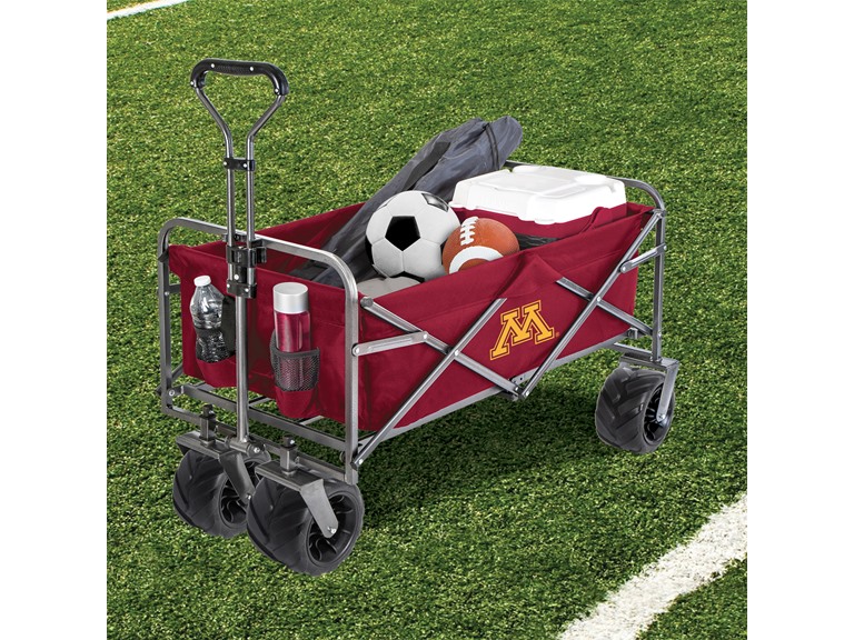 Smart Design Collegiate Heavy-Duty Utility Collapsible Wagon Beach Cart 20.15 x 35.5 x 22.5 Officially Licensed Logo