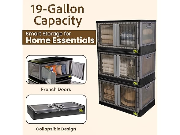 dbest Quik Box 19G Stackable Storage Bin