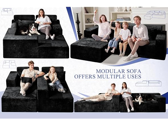 HABUTWAY 105" Velvet L-Shape Sectional