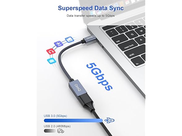 OrmQ USB C to USB Adapter 2 Pack