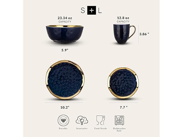 Stone Lain Porcelain 16 Piece Dinnerware Set