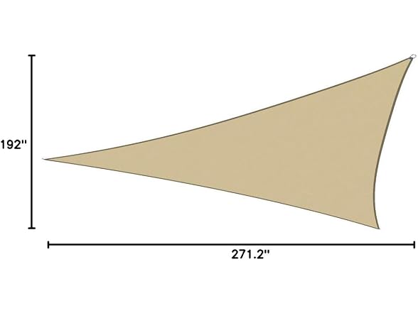 ColourTree 8' x 8' x 8' Sand Beige Sun Shade Sail Triangle