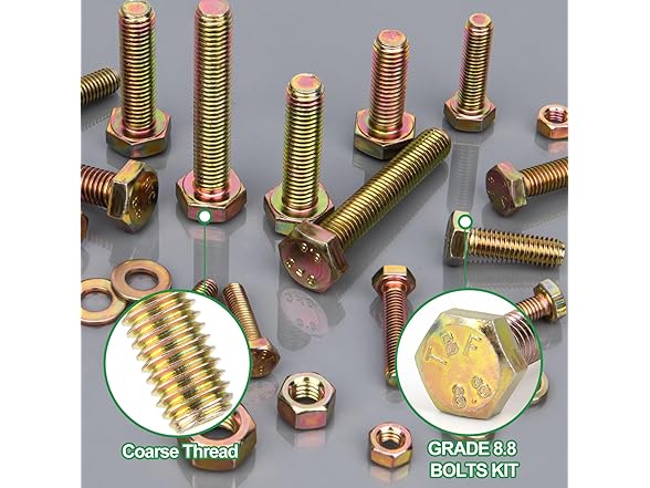 FOLIV 775PCS Grade 8.8 M6 M8 M10 Bolts and Nuts Assortment Kit