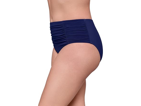 Aqua Green Women Shirred Classic High Rise Brief
