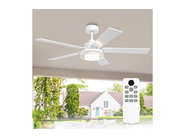 Parrot Uncle F6002WH 52" Ceiling Fan, White