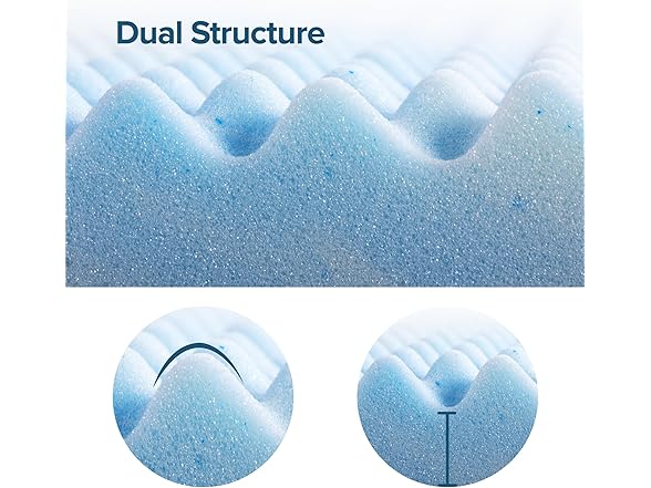 ZINUS 4" Swirl Gel Cooling Memory Foam Mattress Topper