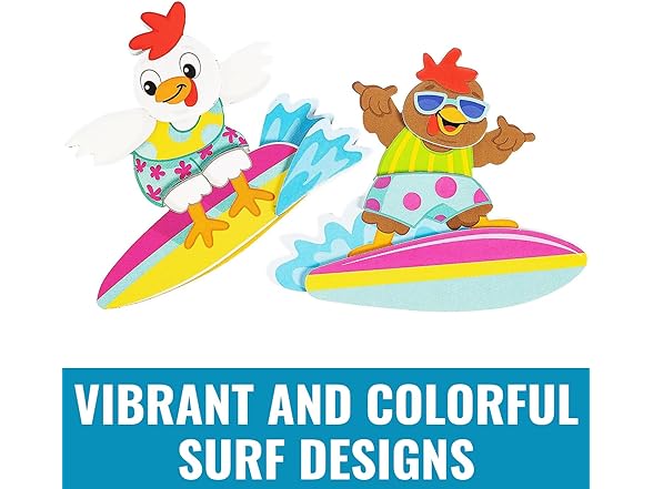 Fun Express Surfing Chicken Magnet Foam Craft Kit