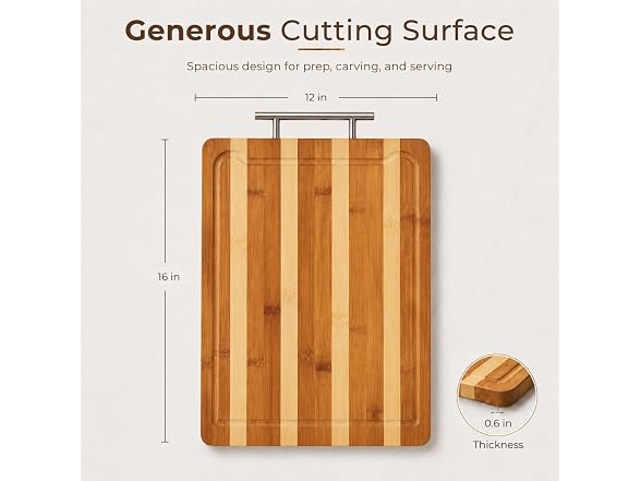 Kitchen Details Stripe Bamboo Cutting Board