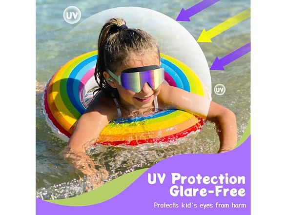 2 Pack Black/Green Swim Goggles Ages 3-15