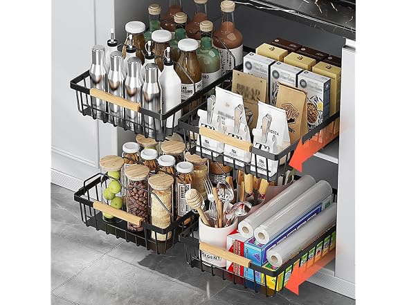 Takywep Pull Out Cabinet Organizer White