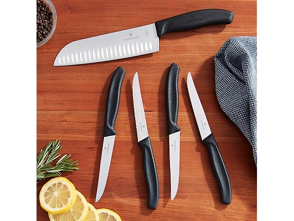 Victorinox Swiss Classic 5-Piece Santoku and Steak Knife Set