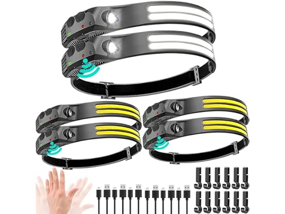 2-Pack Rechargeable LED Headlamps