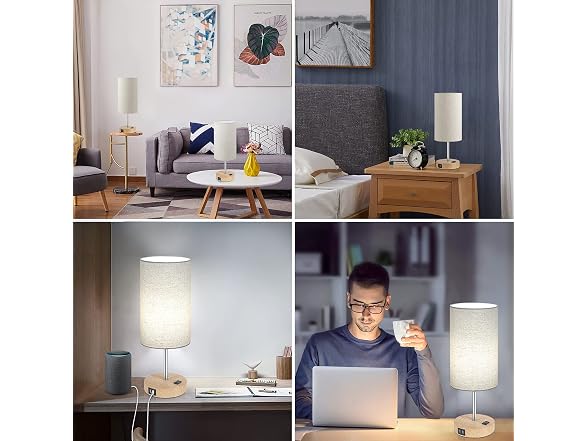 Brightever set of 2 Table Lamps with 2 USB Charging Ports